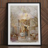Cassandra the Mystic Marvel - Witch Legend Art Print Artistic Framed Poster Woman Art Deco Style Surrounded Witch Legend Pulsing, Print,