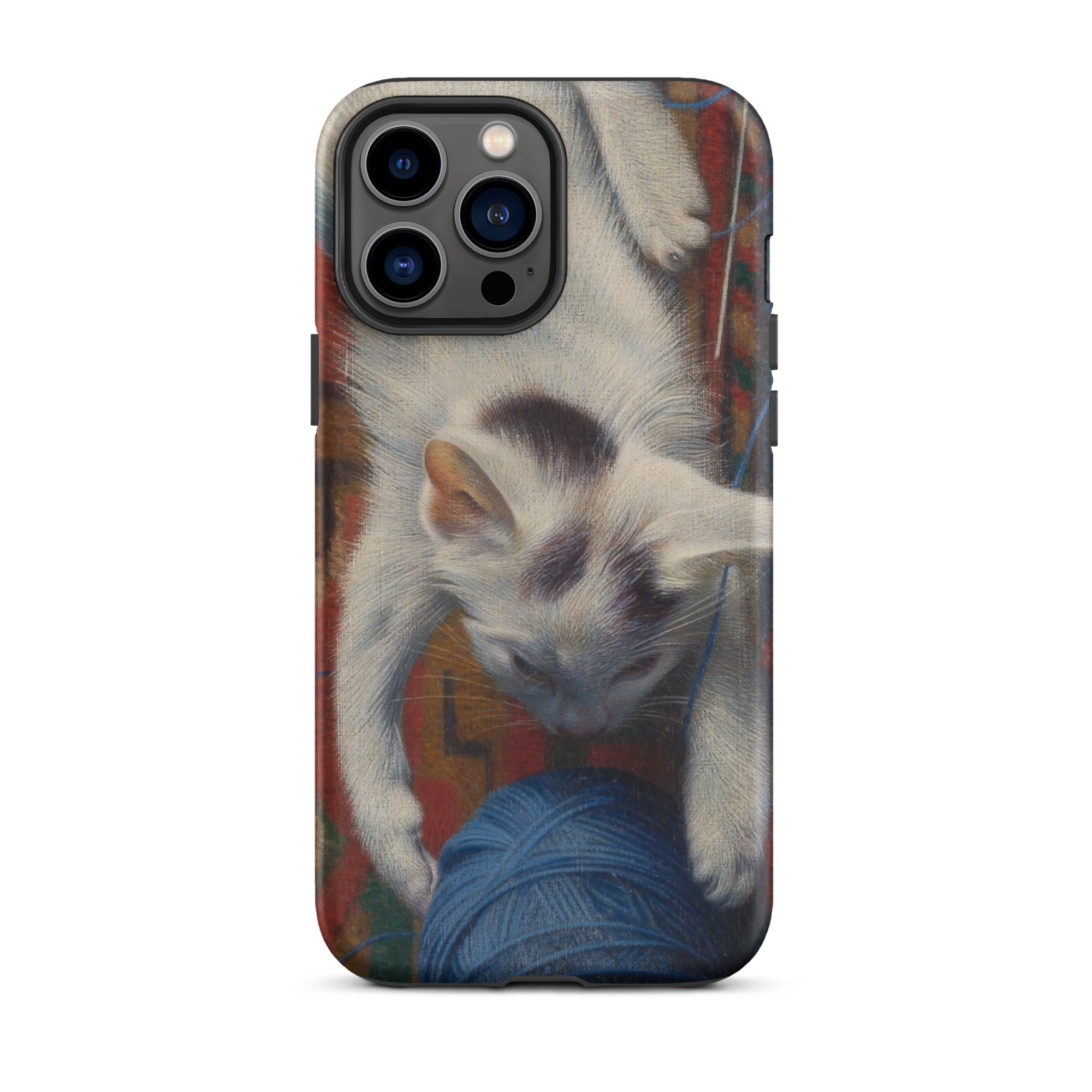 Cat with Ball of Wool Richard Muller Iphone Case, 13 Pro Max / Matte, Phone Case Kitten Yarn Ball Design