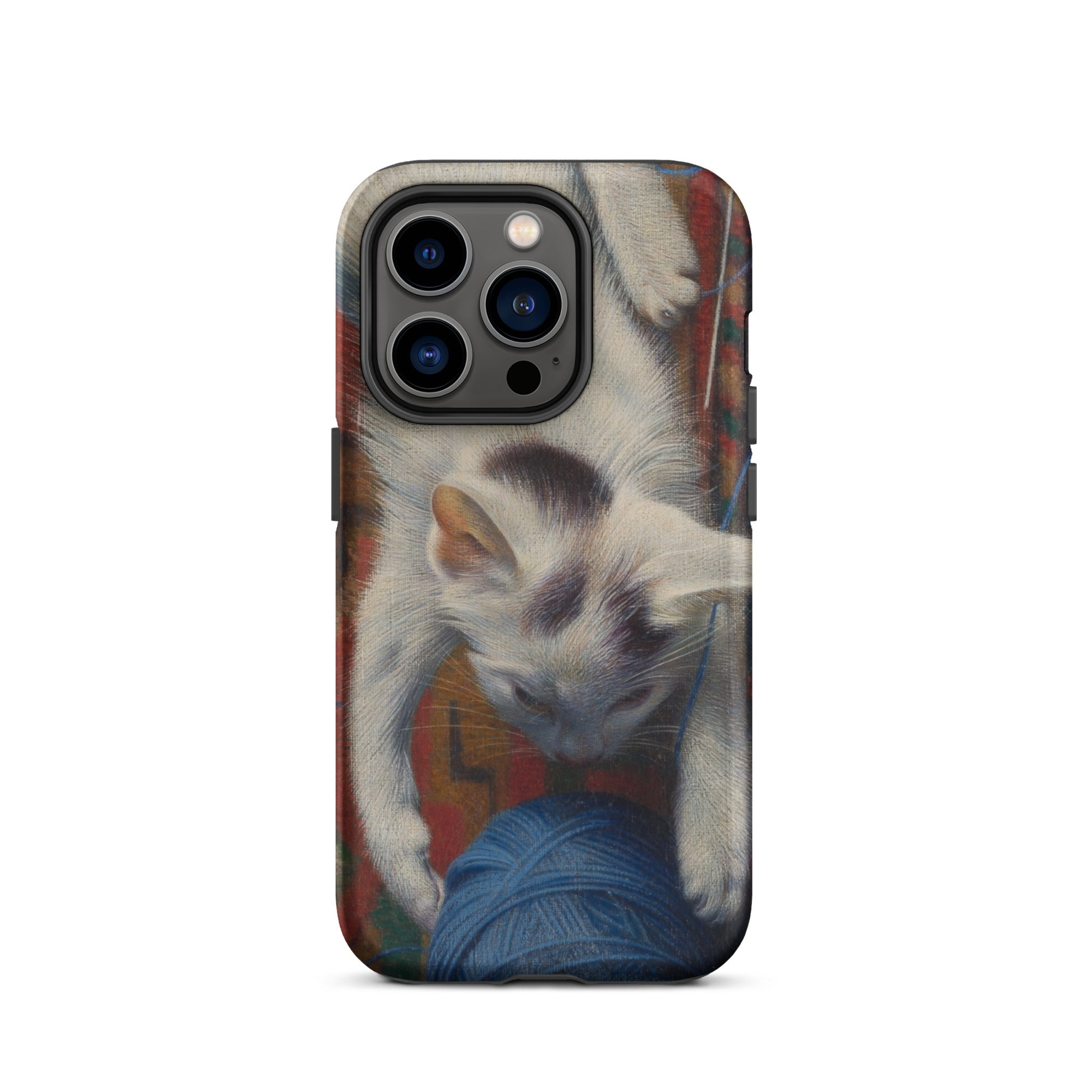 Cat with Ball of Wool Richard Muller Iphone Case, 14 Pro / Matte, Cat Themed Phone Case