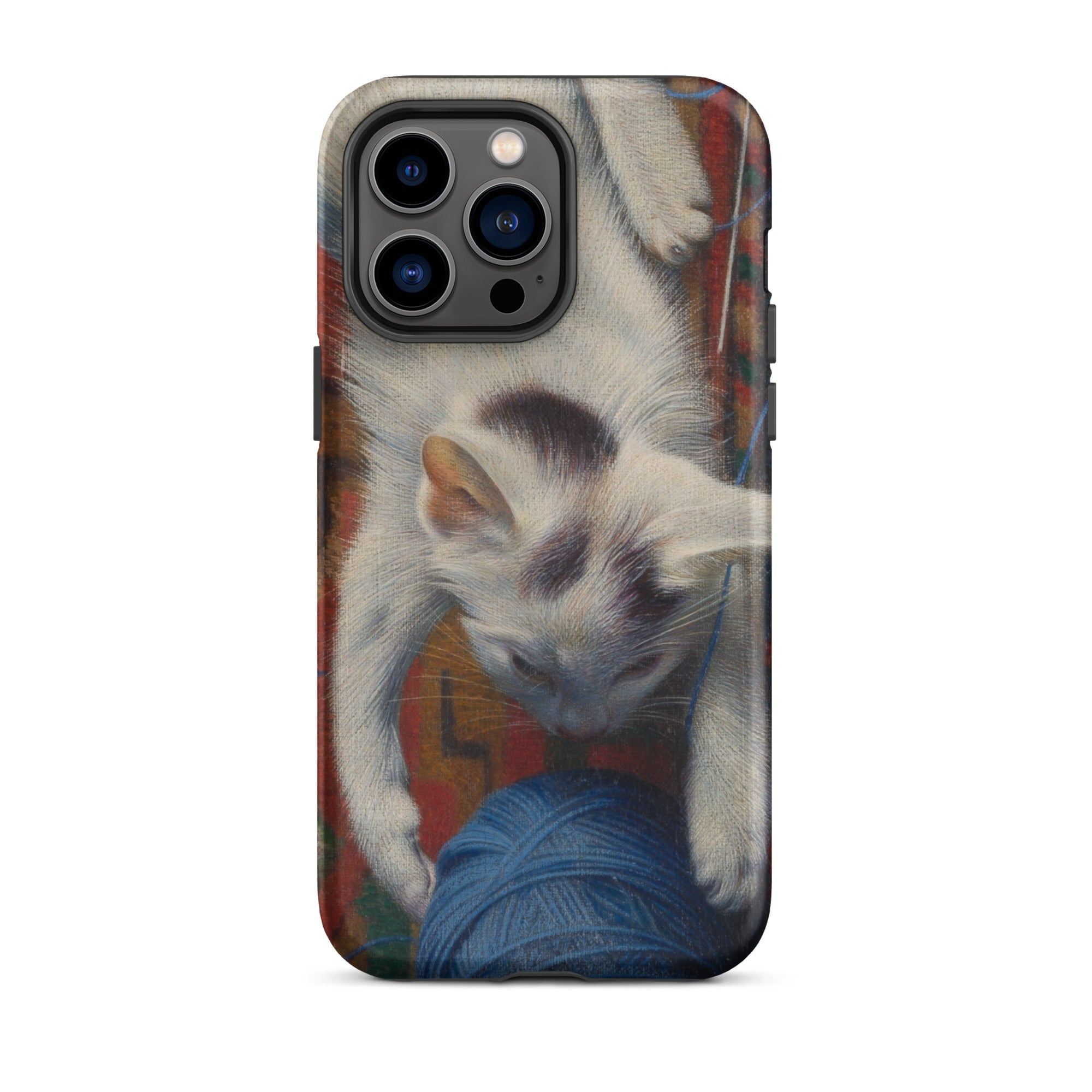 Cat with Ball of Wool Richard Muller Iphone Case, 14 Pro Max / Matte, Cat Themed Phone Case