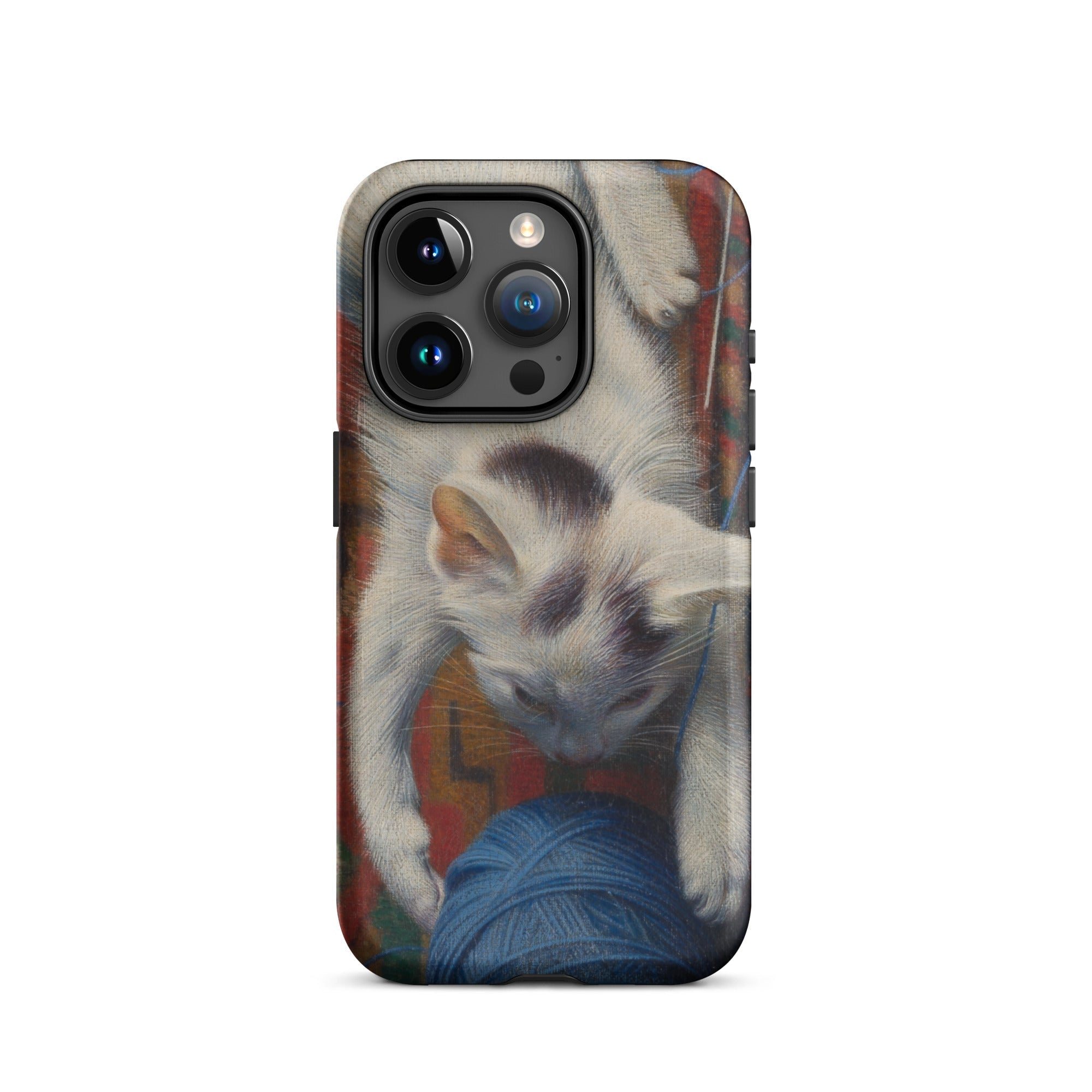 Cat with Ball of Wool Richard Muller Iphone Case, 15 Pro / Matte, Cat Themed Phone Case