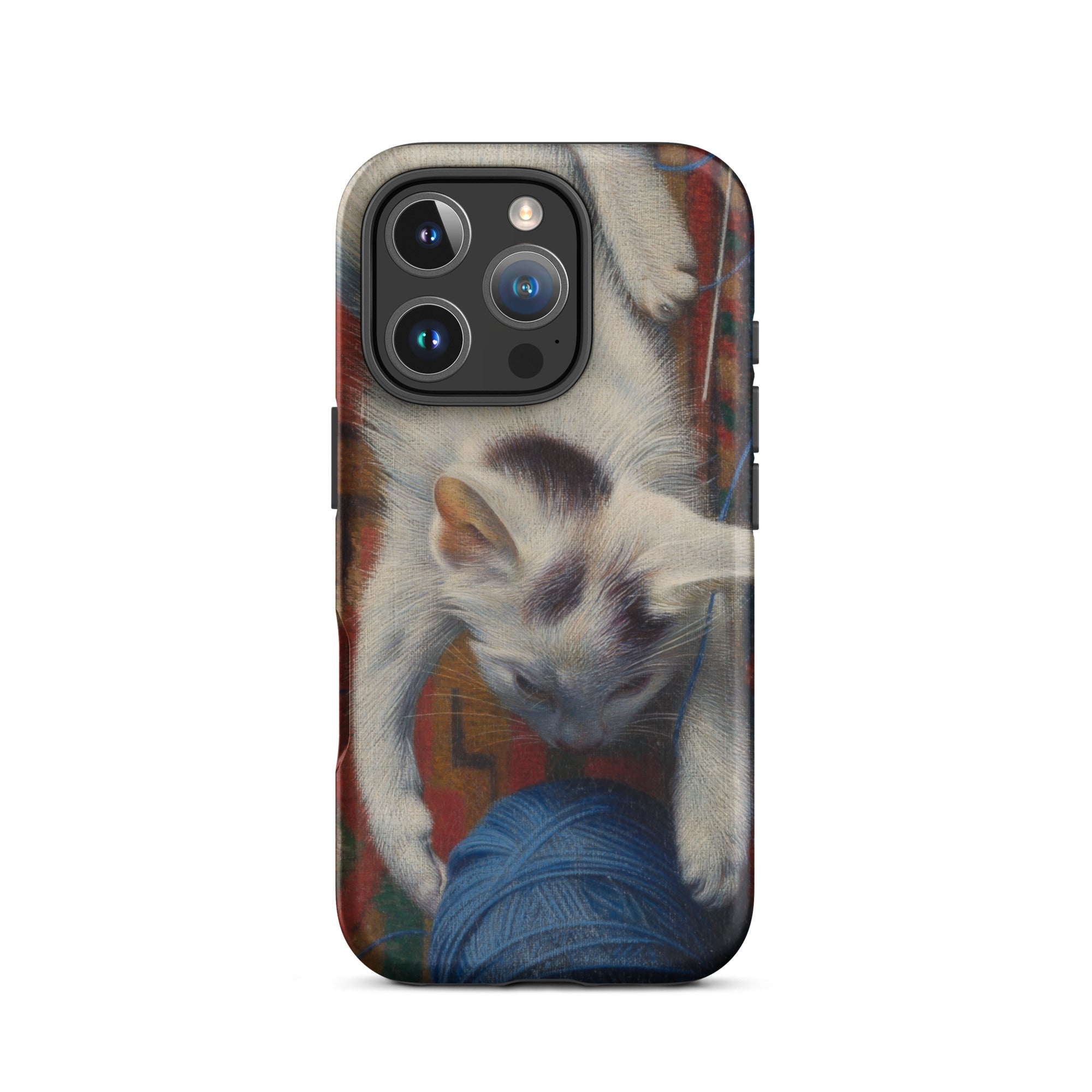 Cat with Ball of Wool Richard Muller Iphone Case, 16 Pro / Matte, Cat Themed Phone Case