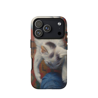 Cat with Ball of Wool - Richard Muller Phone Case Iphone 17 Pro / Matte Iphone 12 Pro Max Case Kitten Design Black Richard Muller Iphone,