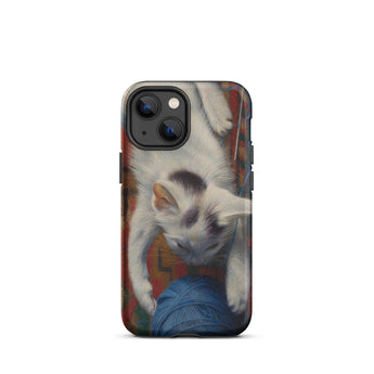 Cat with Ball of Wool - Richard Muller Phone Case Iphone 13 Mini / Matte Cat-themed Phone Case Richard Muller Iphone, Woolen World