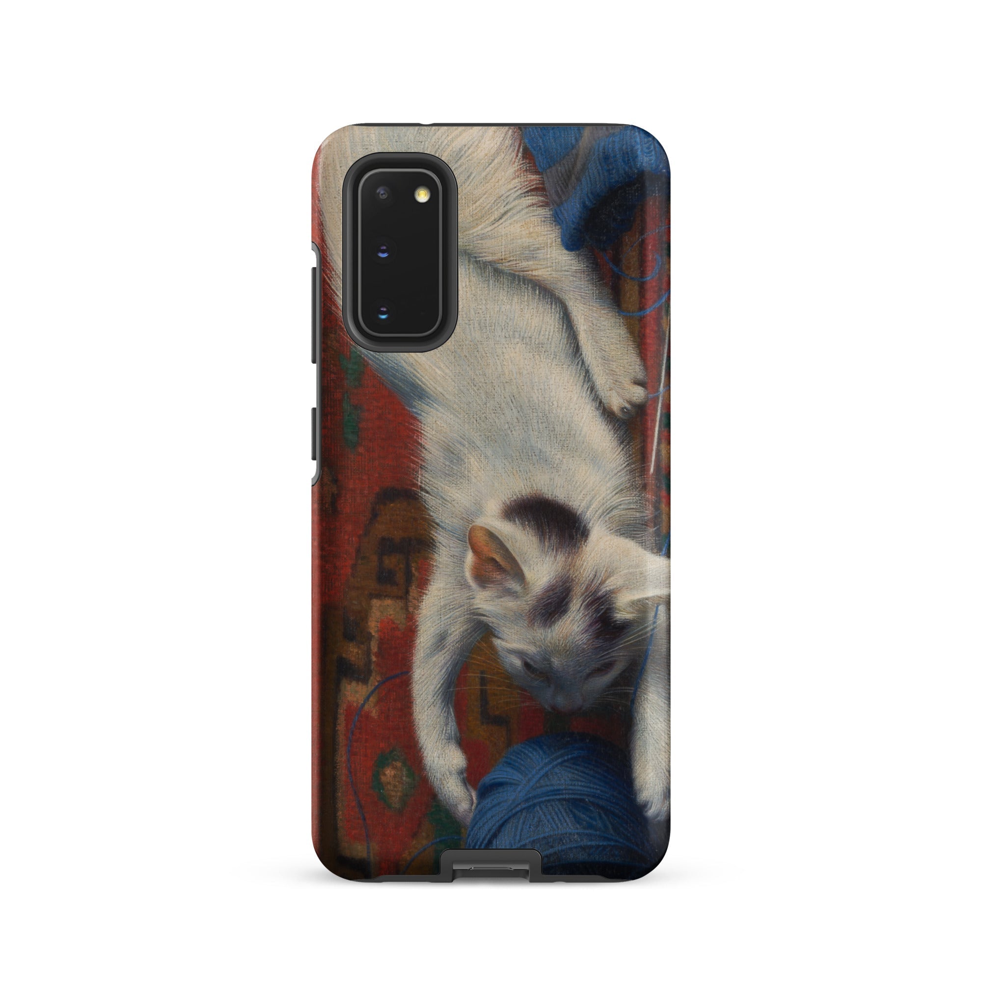 Cat with Ball of Wool Richard Muller Samsung Case, Galaxy S20 / Matte, Smartphone Case Playful Cat Ball Yarn Design