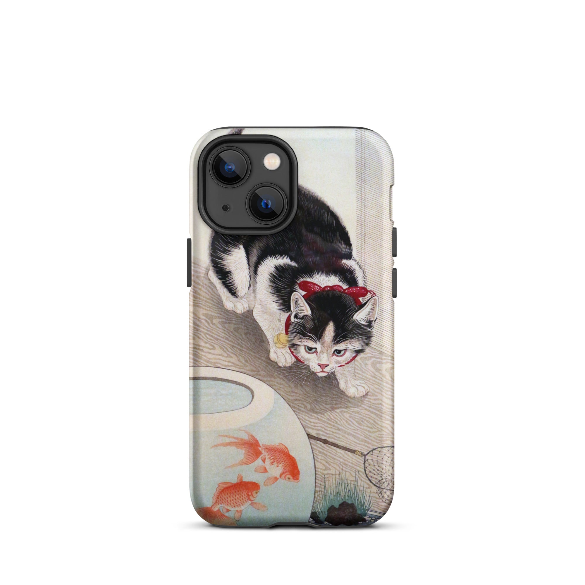 Cat and Goldfish Bowl - Ohara Koson Iphone Case, 13 Mini / Matte, Cat Goldfish Iphone Case