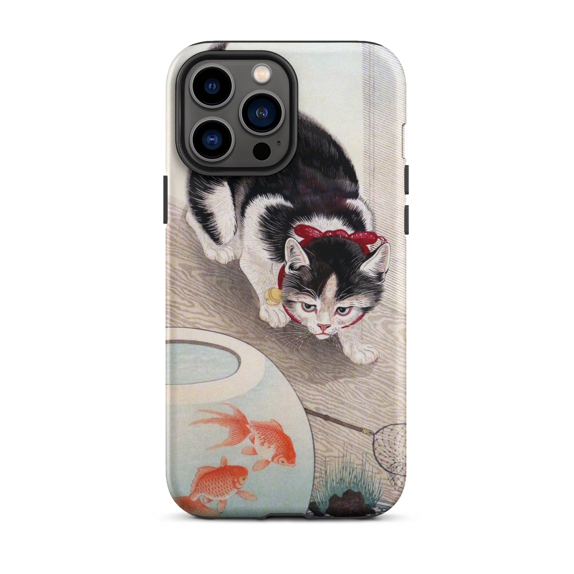 Cat and Goldfish Bowl - Ohara Koson Iphone Case, 13 Pro Max / Matte, Cat Goldfish Phone Case