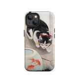 Cat and Goldfish Bowl - Ohara Koson Iphone Case, 14 / Matte, Cat Goldfish Phone Case