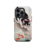Cat and Goldfish Bowl - Ohara Koson Iphone Case, 14 Pro / Matte, Cat Goldfish Phone Case