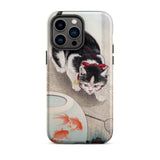 Cat and Goldfish Bowl - Ohara Koson Iphone Case, 14 Pro Max / Matte, Cat Goldfish Phone Case
