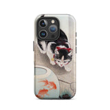 Cat and Goldfish Bowl - Ohara Koson Iphone Case, 16 Pro / Matte, Cat Goldfish Phone Case