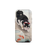 Cat and Goldfish Bowl - Ohara Koson Phone Case Iphone 12 Mini / Matte Cat Goldfish Phone Case Koson Iphone Case, Ohara Koson’s Feline