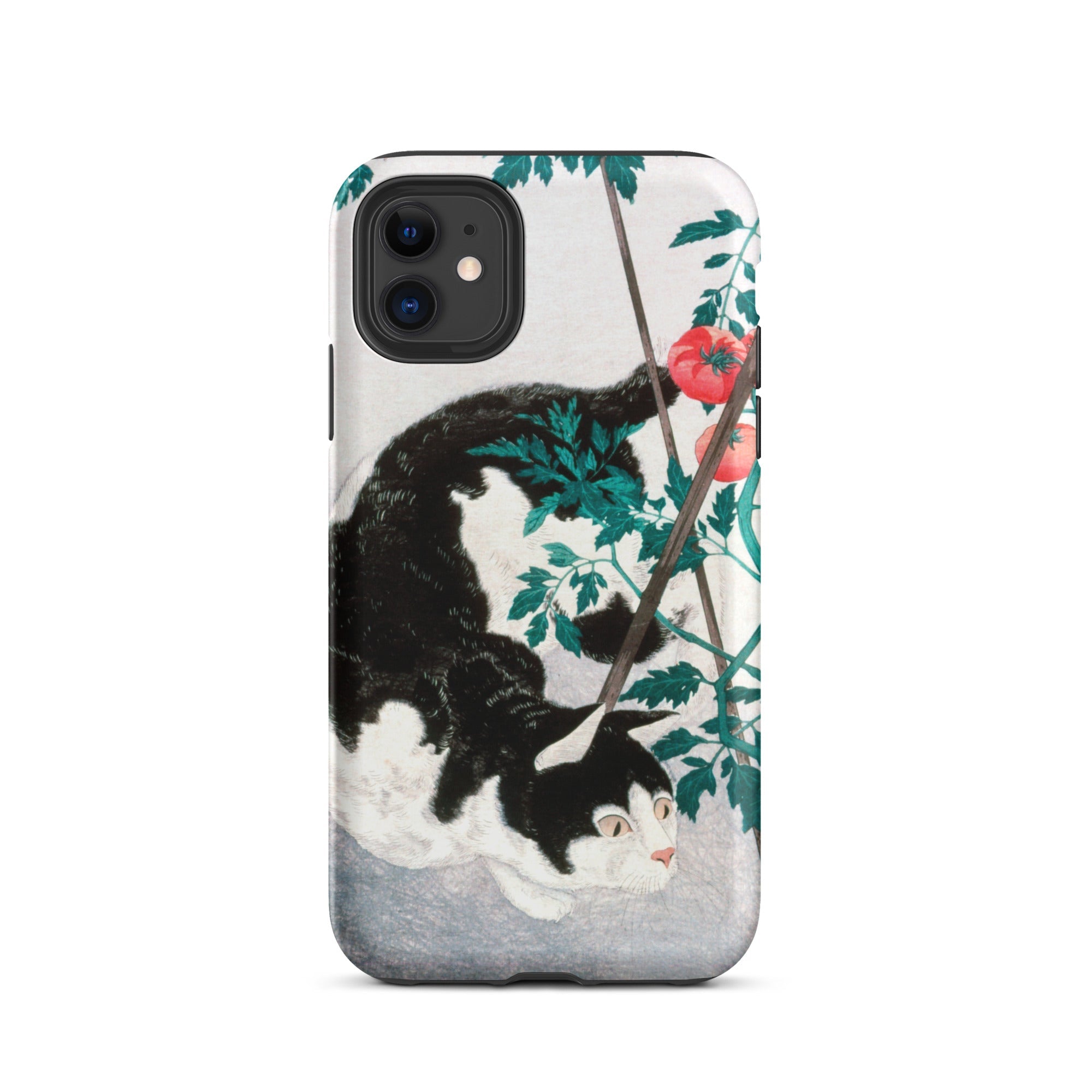 Cat with Tomato Plant Hiroaki Takahashi Iphone Case, 11 / Matte, Cat Tomato Plant Phone Case