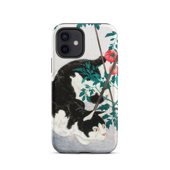 Cat with Tomato Plant - Hiroaki Takahashi Iphone Case, 12 / Matte, Cat Tomato Plant Phone Case