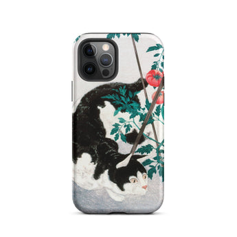 Cat with Tomato Plant - Hiroaki Takahashi Iphone Case, 12 Pro / Matte, Cat-themed Phone Case
