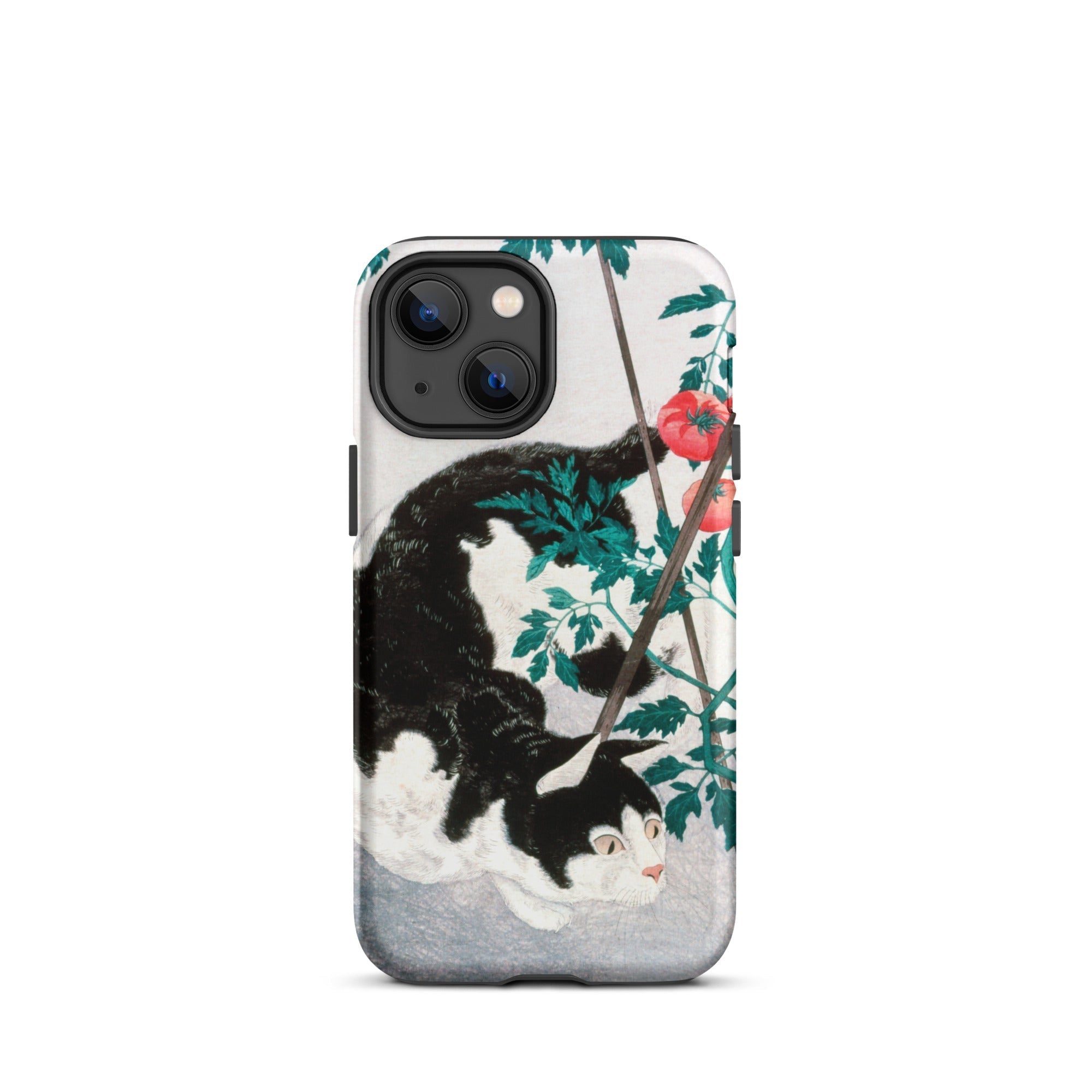 Cat with Tomato Plant Hiroaki Takahashi Iphone Case, 13 Mini / Matte, Cat Themed Phone Case