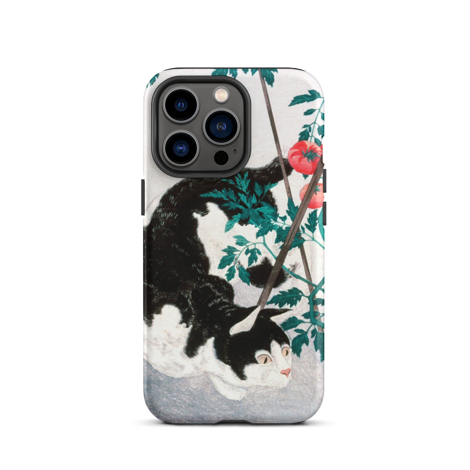 Cat with Tomato Plant Hiroaki Takahashi Iphone Case, 13 Pro / Matte, Cat Tomato Iphone Case