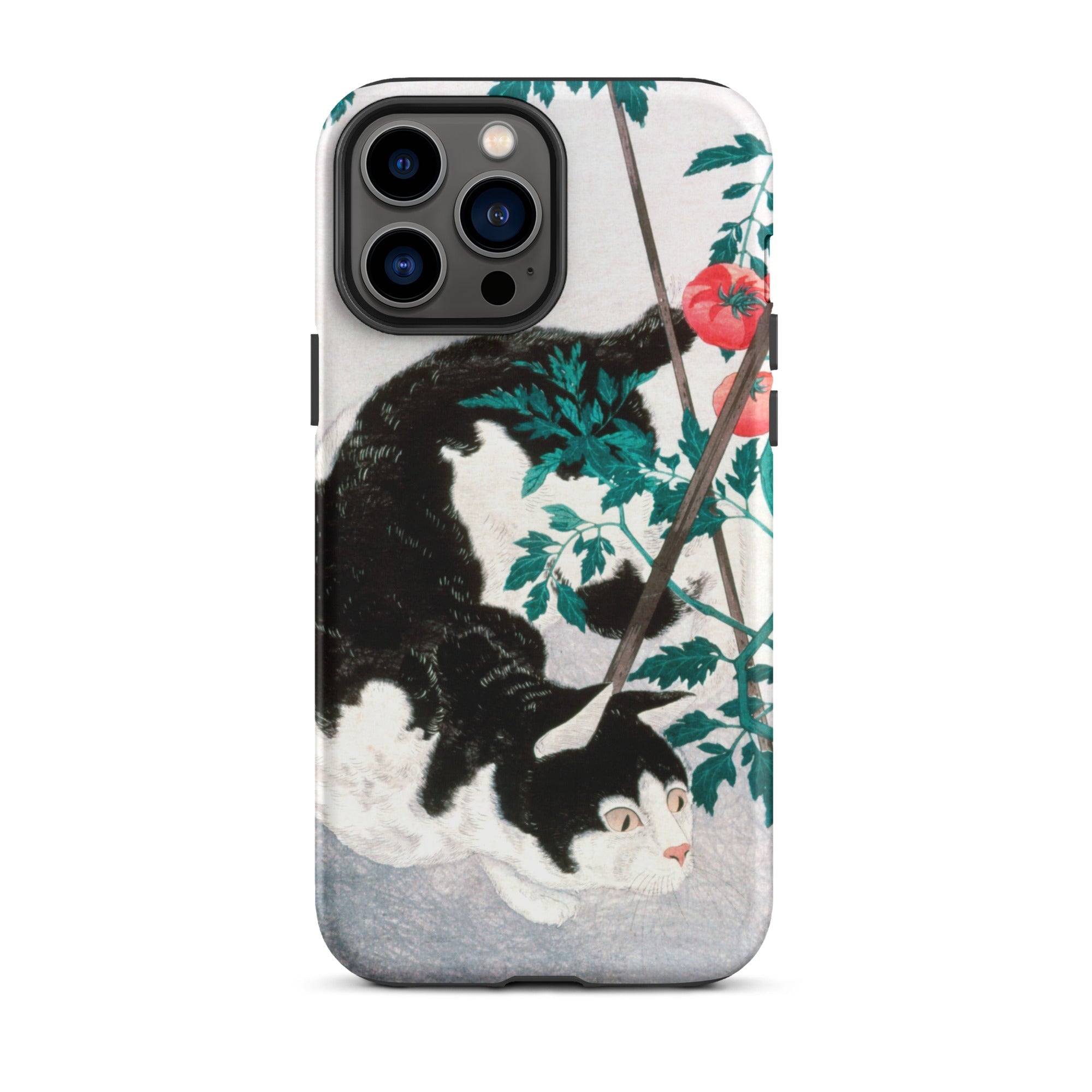 Cat with Tomato Plant Hiroaki Takahashi Iphone Case, 13 Pro Max / Matte, Cat Tomato Phone Case