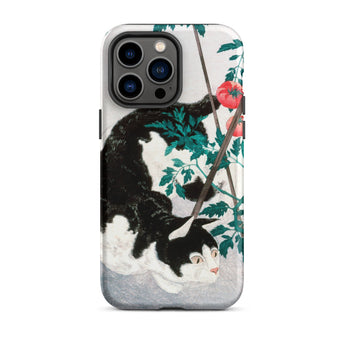 Cat with Tomato Plant - Hiroaki Takahashi Iphone Case, 14 Pro Max / Matte, Cat Tomato Plant Phone Case