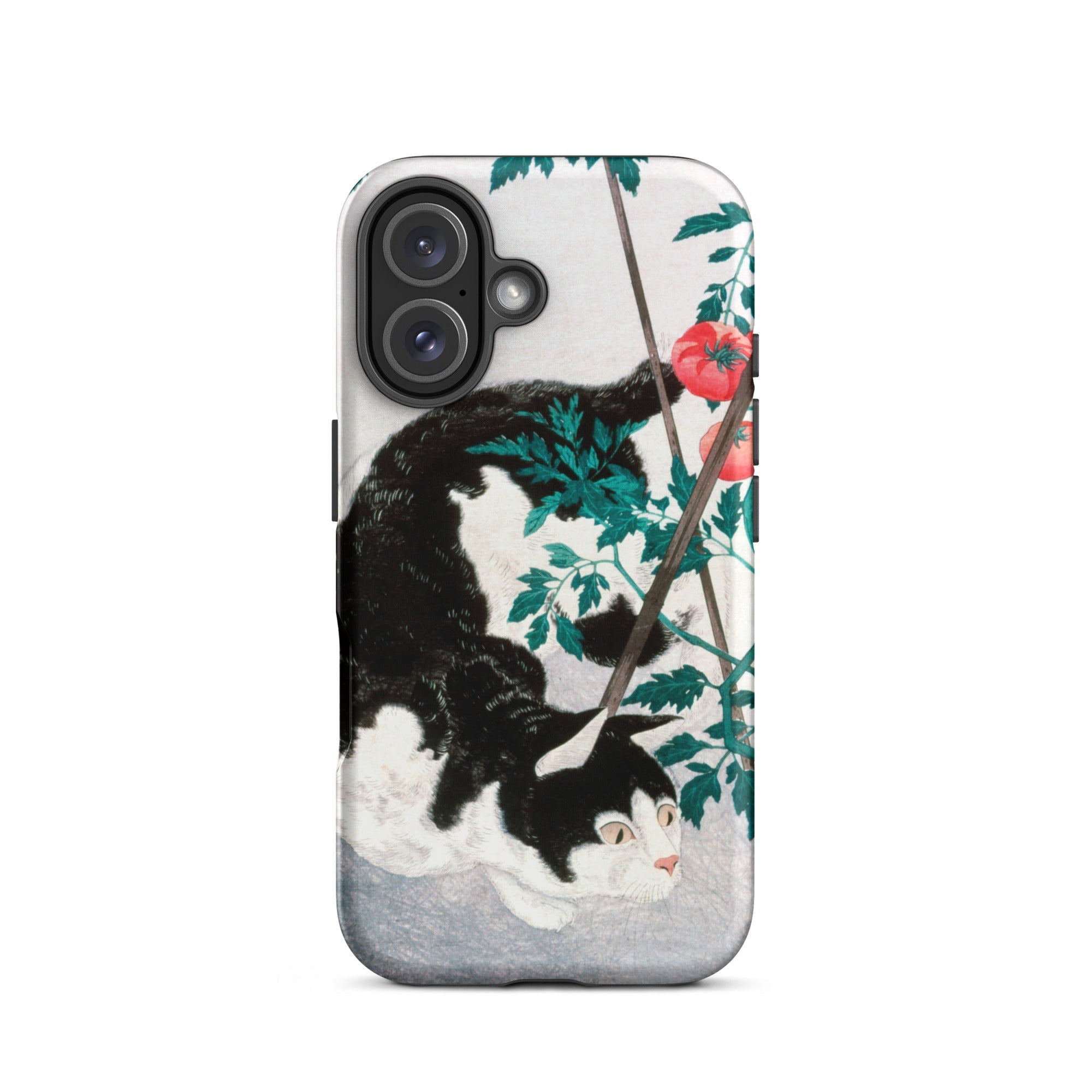 Cat with Tomato Plant Hiroaki Takahashi Iphone Case, 16 / Matte, Phone Case Cat Tomato Design