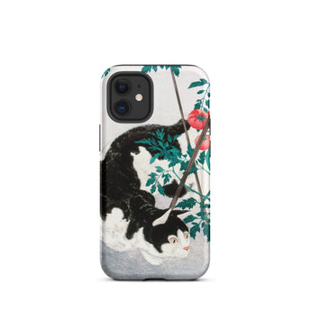 Cat with Tomato Plant - Hiroaki Takahashi Phone Case Iphone 12 Mini / Matte Rendering, Inked Velvet, Staked Vine Mobile Cases