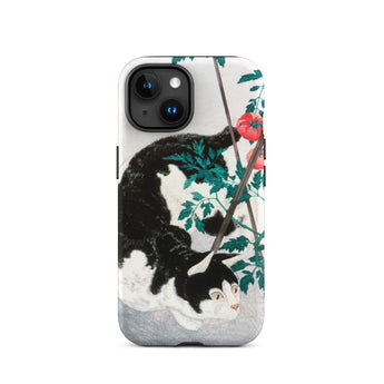 Cat with Tomato Plant - Hiroaki Takahashi Phone Case Iphone 15 / Matte Iphone Case Cat Tomato Design Hiroaki Takahashi Rendering, Inked