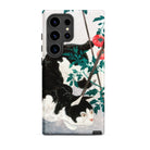 Cat with Tomato Plant Hiroaki Takahashi Samsung Case, Galaxy S24 Ultra / Matte, Black White Cat Phone Case Tomato Plant Design