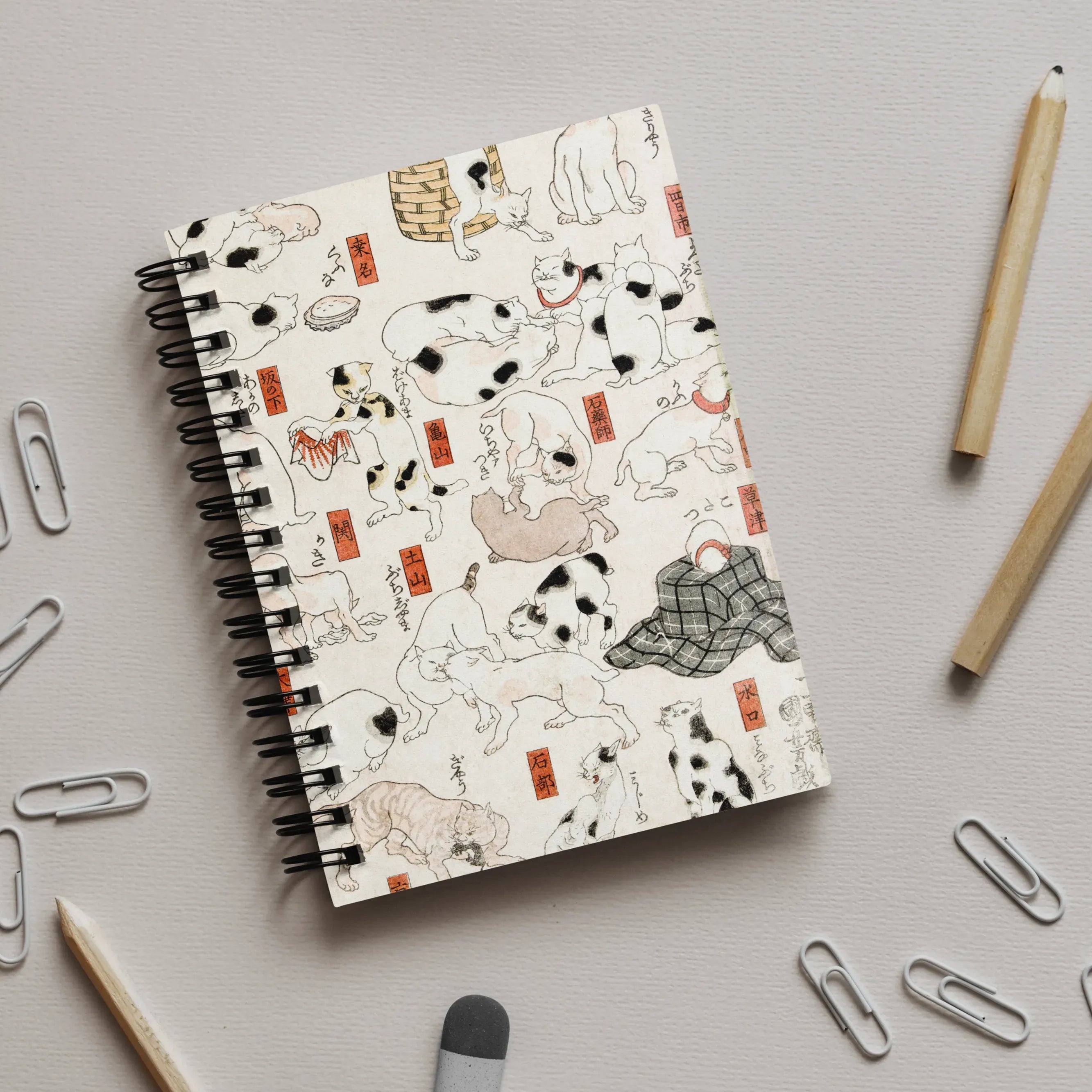 Cats By Utagawa Kuniyoshi Notebook - Notebooks & Notepads - Aesthetic Art