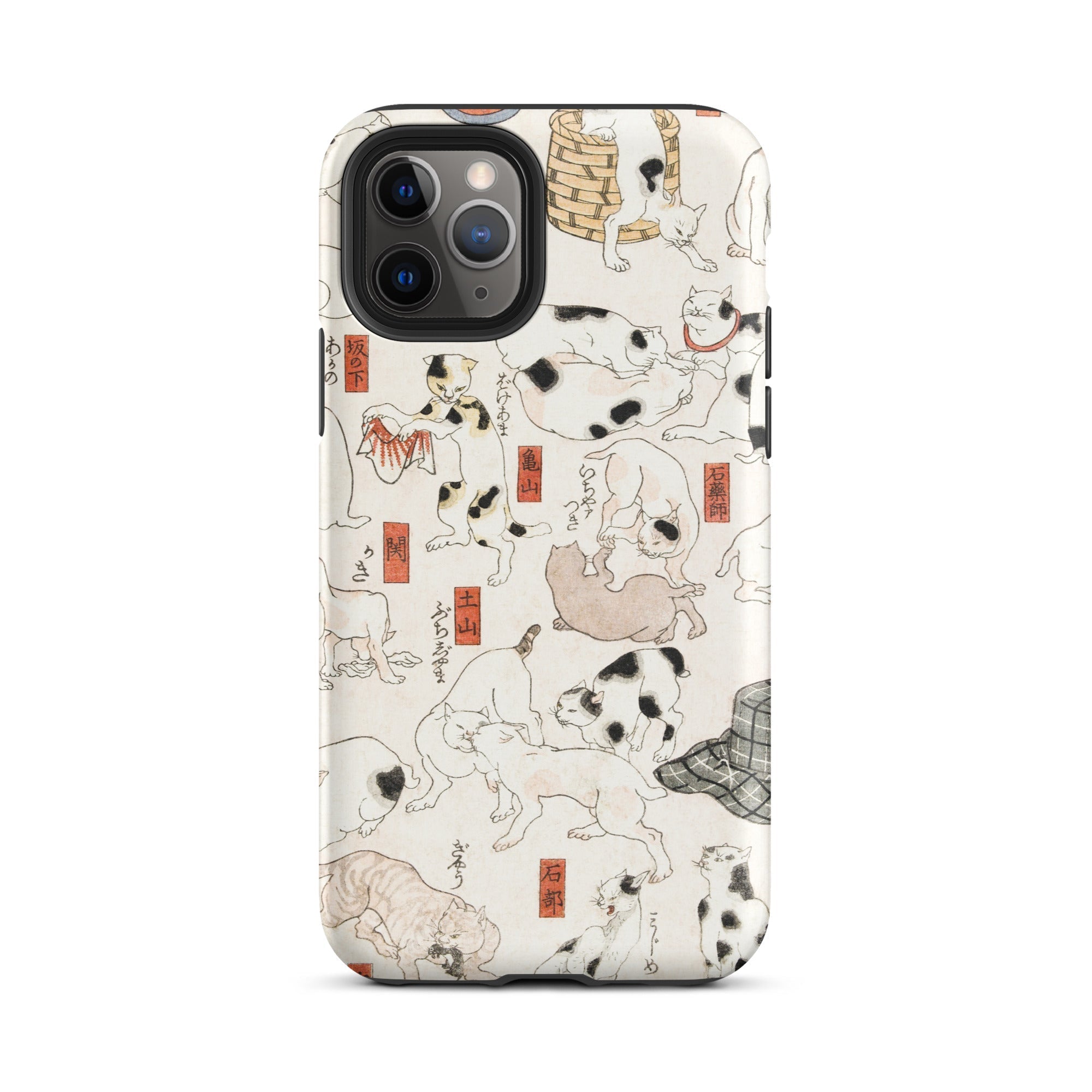 Cats Utagawa Kuniyoshi Ukiyo e Iphone Case, 11 Pro / Matte, Cat Patterned Phone Case