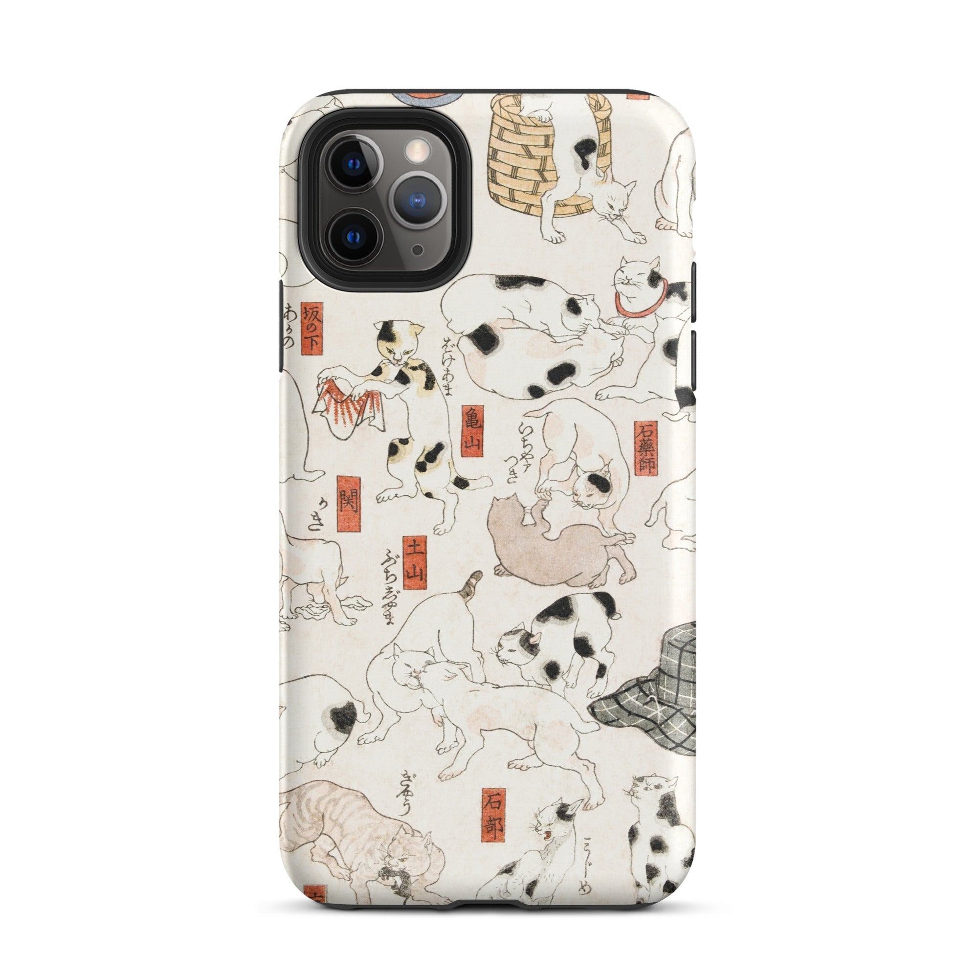 Cats Utagawa Kuniyoshi Ukiyo e Iphone Case, 11 Pro Max / Matte, Cat Patterned Phone Case