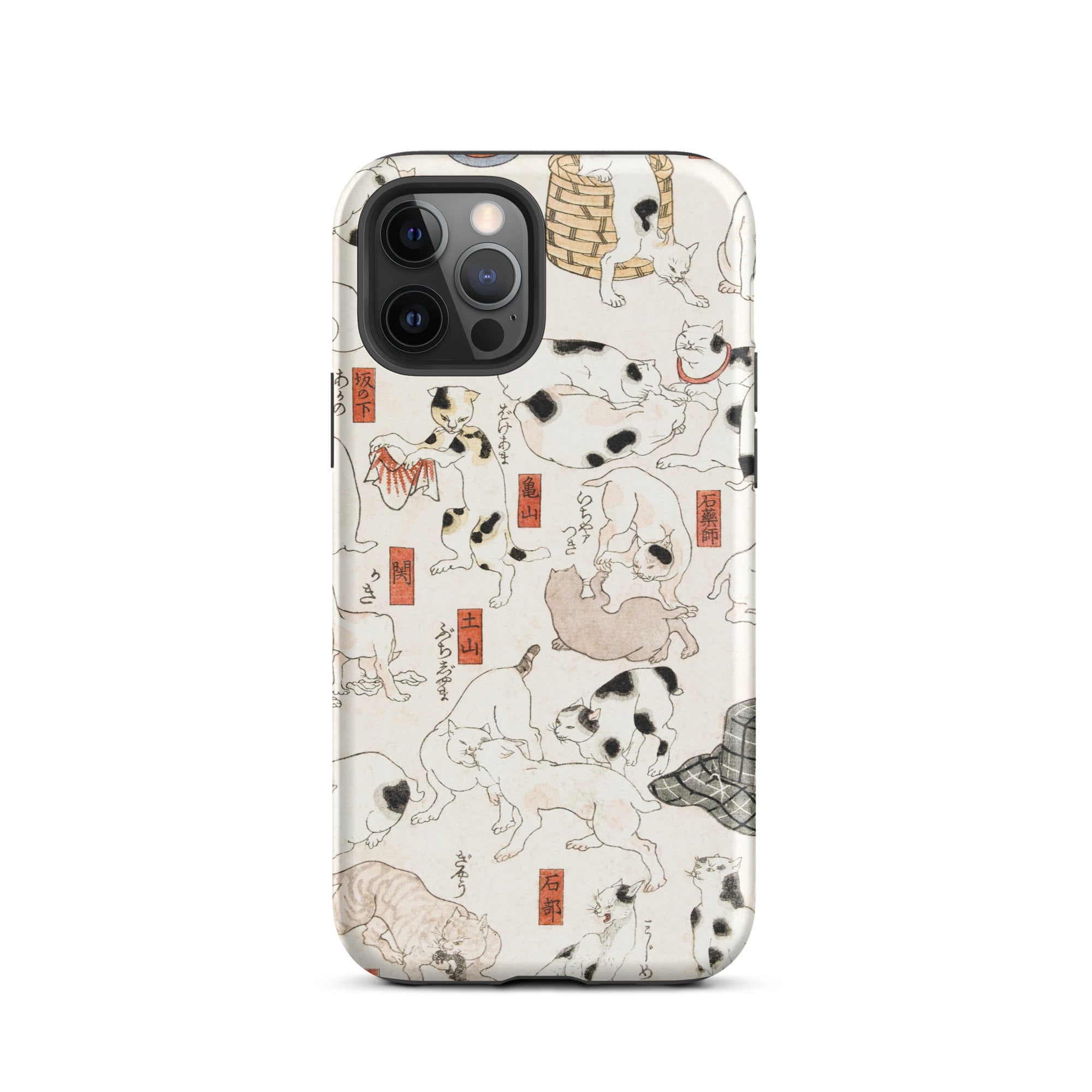 Cats Utagawa Kuniyoshi Ukiyo e Iphone Case, 12 Pro / Matte, Cat Patterned Phone Case
