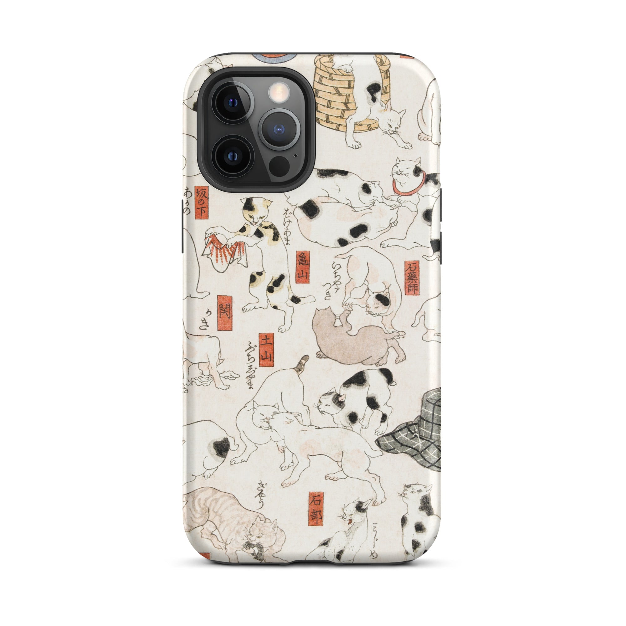 Cats Utagawa Kuniyoshi Ukiyo e Iphone Case, 12 Pro Max / Matte, Cat Patterned Phone Case
