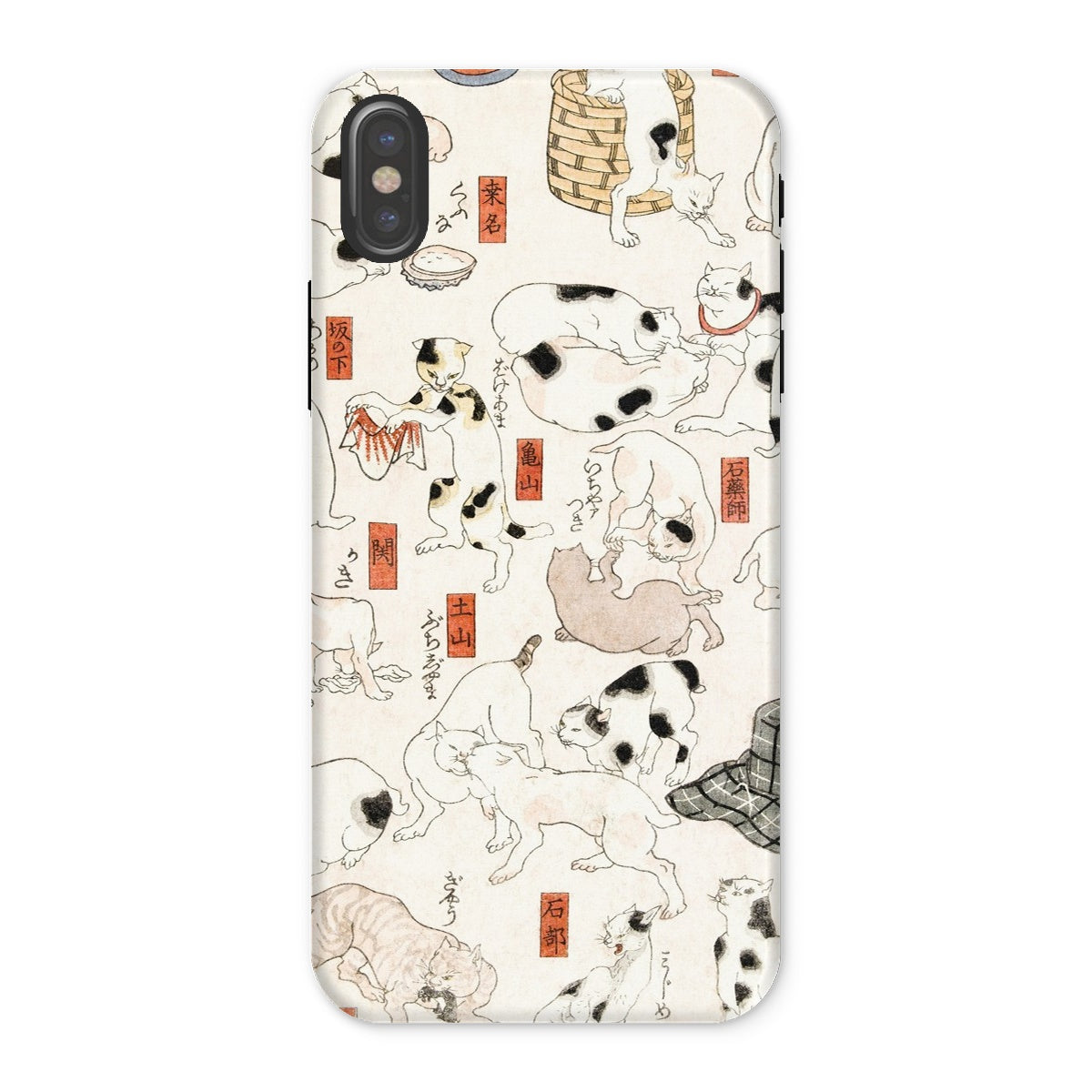 Cats Utagawa Kuniyoshi Ukiyo e Iphone Case, x / Matte, Phone Case Japanese Style Cat Pattern Illustrated Cats