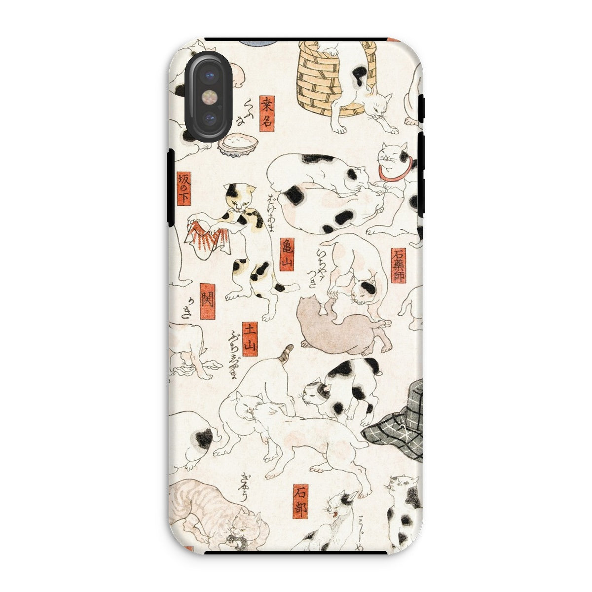 Cats Utagawa Kuniyoshi Ukiyo e Iphone Case, Xs / Matte, Phone Case Pattern Traditional Japanese Cat Illustrations