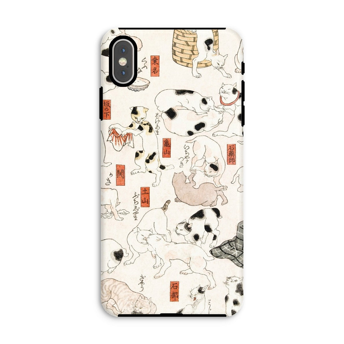 Cats Utagawa Kuniyoshi Ukiyo e Iphone Case, Xs Max / Matte, Phone Case Pattern Traditional Japanese Cat Illustrations