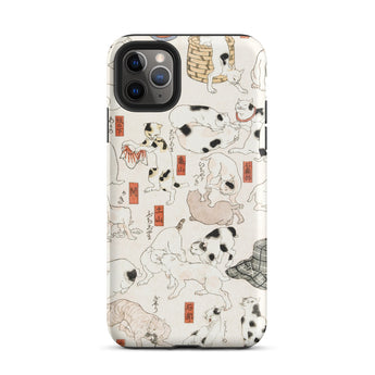 Cats - Utagawa Kuniyoshi Ukiyo-e Phone Case Iphone 11 Pro Max / Matte Cat-patterned Phone Case Utagawa Kuniyoshi’s Whimsical Feline, Edo