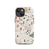 Cats - Utagawa Kuniyoshi Ukiyo-e Phone Case Iphone 14 / Matte Cat-patterned Phone Case Utagawa Kuniyoshi’s Whimsical Feline, Edo Period