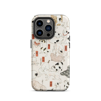Cats - Utagawa Kuniyoshi Ukiyo-e Phone Case Iphone 14 Pro / Matte Patterned Iphone Case Utagawa Kuniyoshi’s Whimsical Feline, Edo Period