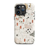Cats - Utagawa Kuniyoshi Ukiyo-e Phone Case Iphone 15 Pro Max / Matte Cat-patterned Phone Case Utagawa Kuniyoshi’s Whimsical Feline, Edo
