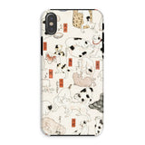 Cats - Utagawa Kuniyoshi Ukiyo-e Phone Case Iphone Xs / Matte Phone Case Pattern Traditional Japanese Cat Illustrations Utagawa Kuniyoshi’s