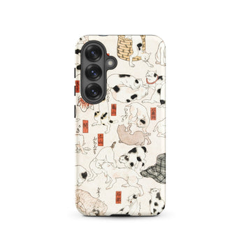 Cats - Utagawa Kuniyoshi Ukiyo-e Phone Case Samsung Galaxy S25 / Matte Phone Case Whimsical Illustration Cats Black White Beige Utagawa