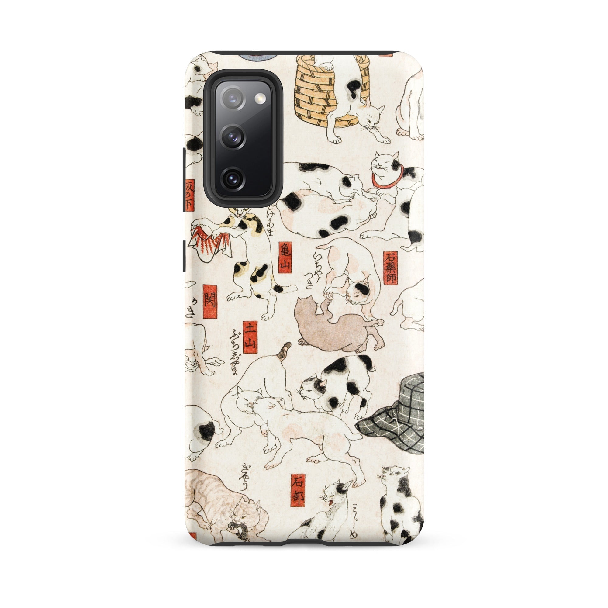 Cats Utagawa Kuniyoshi Ukiyo e Samsung Case, Galaxy S20 Fe / Matte, Smartphone Case Pattern Cats Poses Japanese Text