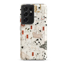Cats Utagawa Kuniyoshi Ukiyo e Samsung Case, Galaxy S21 Ultra / Matte, White Phone Case Playful Black Cat Pattern
