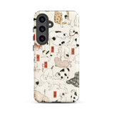 Cats - Utagawa Kuniyoshi Ukiyo-e Samsung Case, Galaxy S24 Plus / Matte, White Phone Case Repeated Pattern Black Cats Playful
