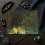 The Cavern - Henry Scott Tuke Art Print / Canvas Rectangular Classical Oil Painting Two Shirtless, Seals Sun-bronzed, Torsos, Oar’s Pale