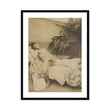 Male Nude Reclining - Vincenzo Galdi Fine Art Print, Framed Sepia-toned Nude Figure