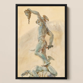 Cellini’s Perseus - John Singer Sargent Art Print / Canvas, 12x18’’ / 31x46cm / Black Frame, Posters Prints & Visual Artwork, Toby Leon