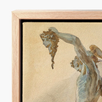 Framed Watercolor Painting Classical Figures Soft Earth Tones John Singer Sargent, Art Print, Bronze Sheen