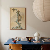 Cellini’s Perseus - John Singer Sargent Art Print / Canvas White Ceramic Mushroom-shaped Table Lamp Smooth Glossy Finish John Singer