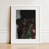Centerfold - Gay Black Lovers Art Print / Canvas, 12x16’’ / 31x41cm / White Frame / Matboard, Posters Prints & Visual Artwork, Toby Leon